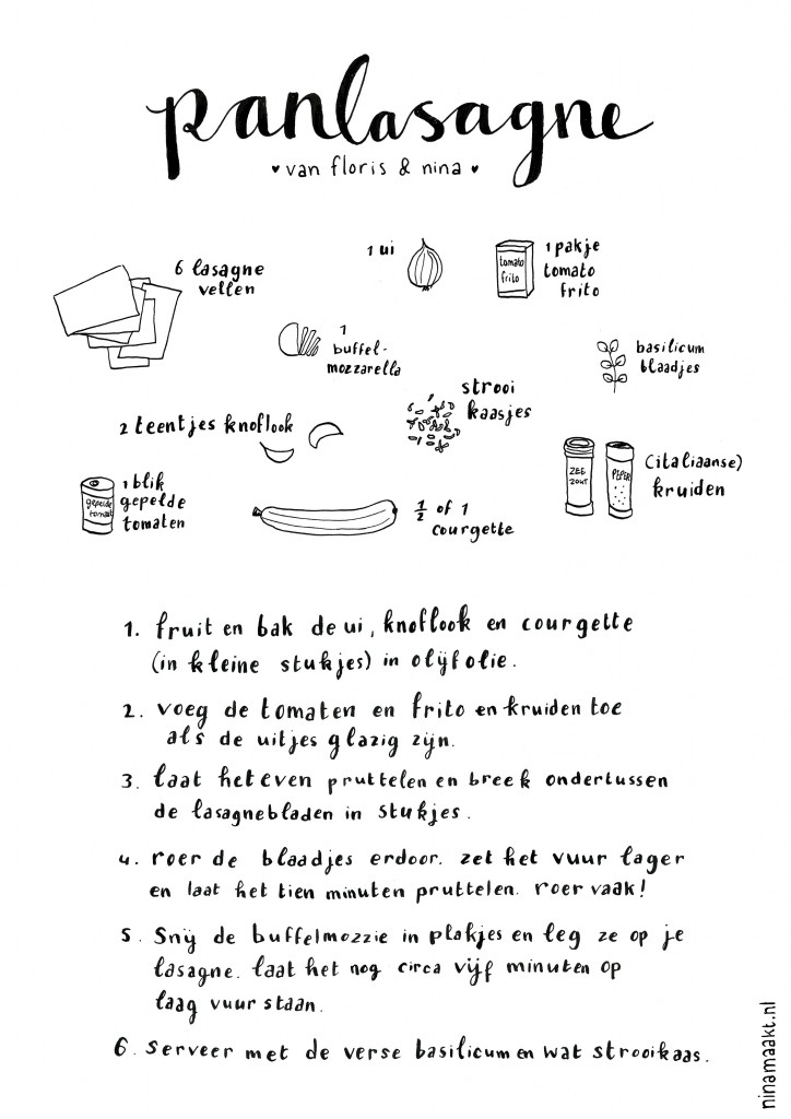 happy acorn recept pan lasagne ninamaakt illustratie