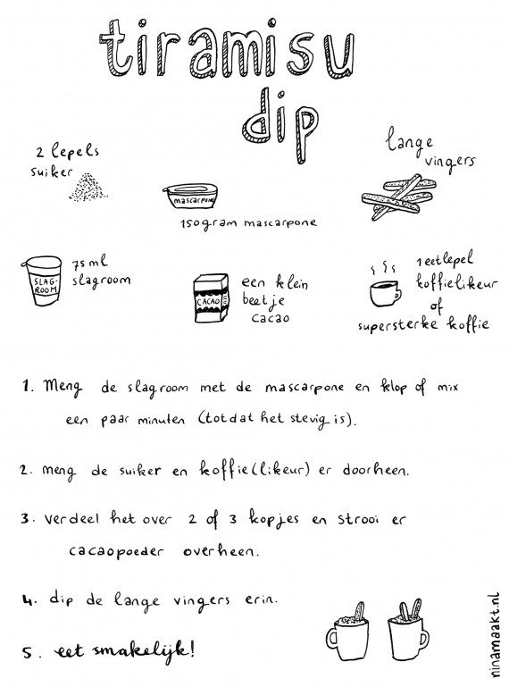 happy acorn ninamaakt recept tiramisudip toetje illustratie